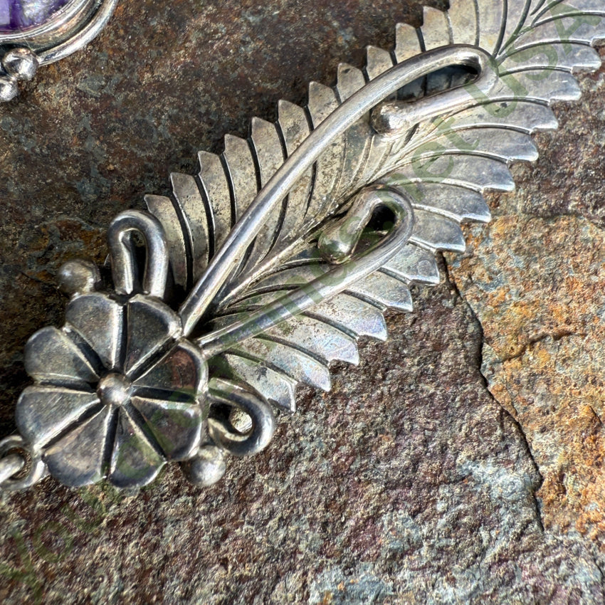 Navajo Purple Charoite Necklace Sterling Peterson Johnson necklace
