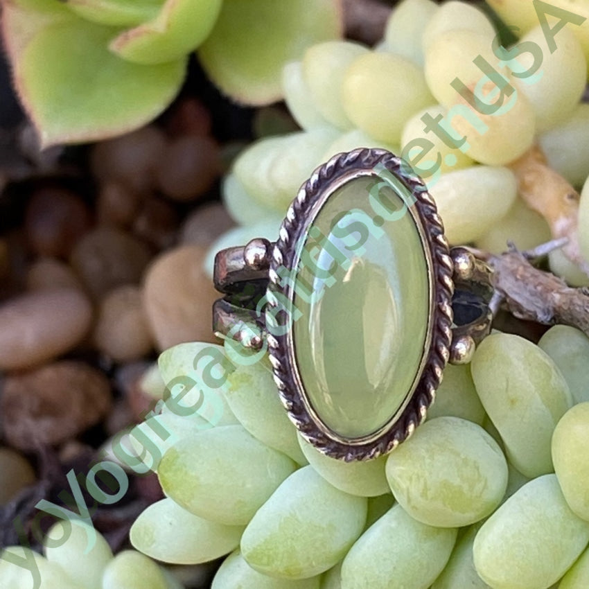 Navajo Raindrop Ring set with Green Vesuvianite Size 6 Yourgreatfinds