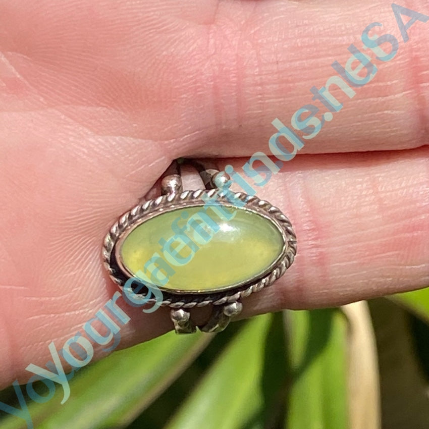 Navajo Raindrop Ring set with Green Vesuvianite Size 6 Yourgreatfinds