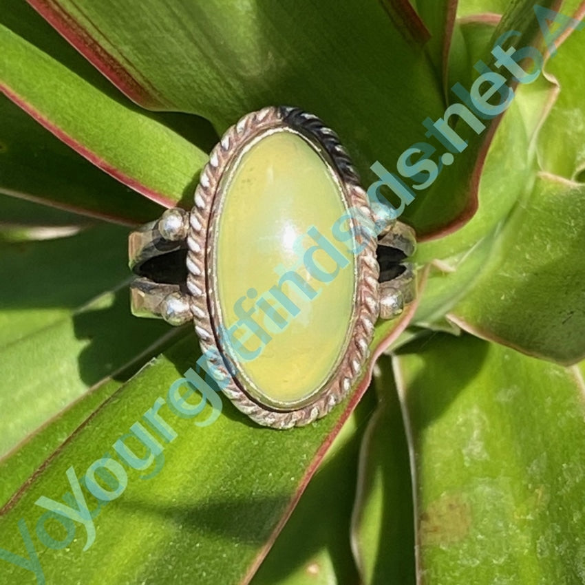 Navajo Raindrop Ring set with Green Vesuvianite Size 6 Yourgreatfinds