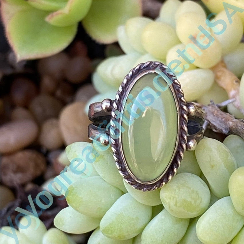 Navajo Raindrop Ring set with Green Vesuvianite Size 6 Yourgreatfinds