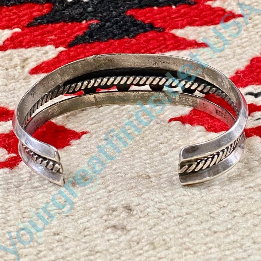 Navajo Red C0ral Bracelet 925 Silver Vintage  E .Anderson Yourgreatfinds