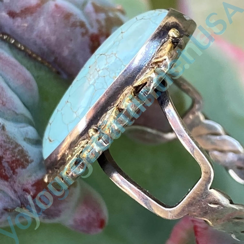 Navajo Ring 925 Silver 22k Gold Ring No. 8 Mine Turquoise 6 Yourgreatfinds