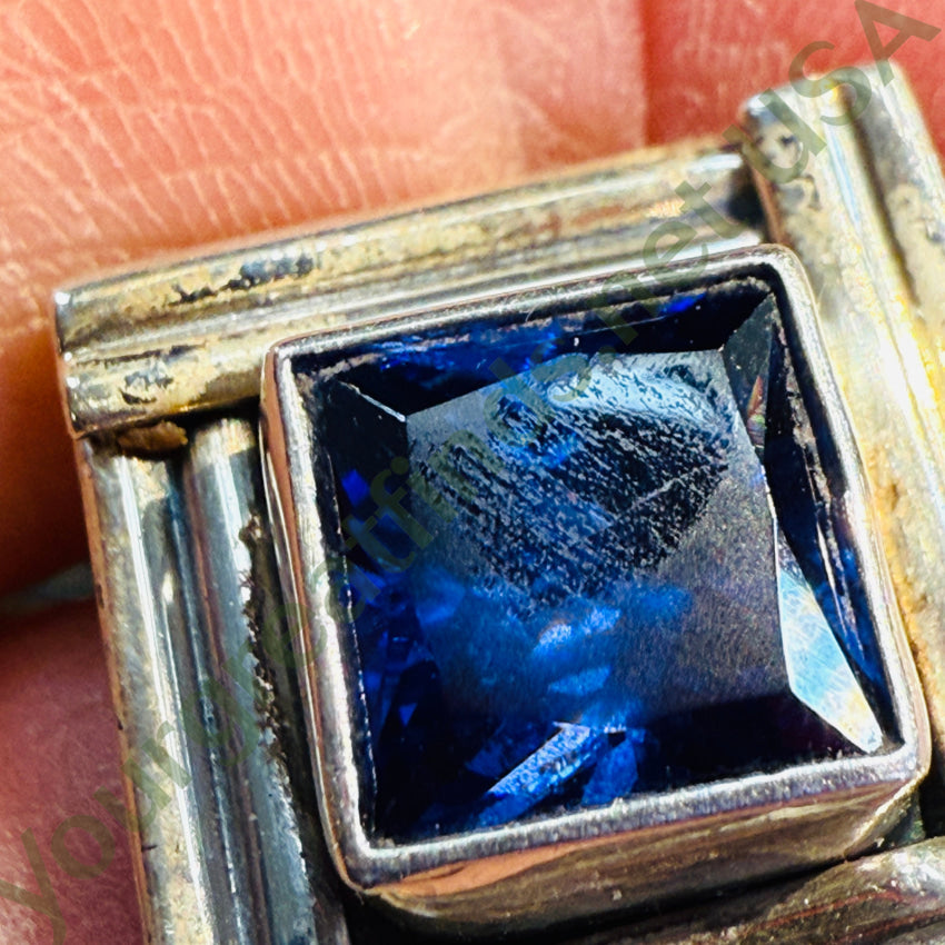 Navajo Ronnie Wilis Sterling Silver & Blue Stone Pierced Post Earrings earrings