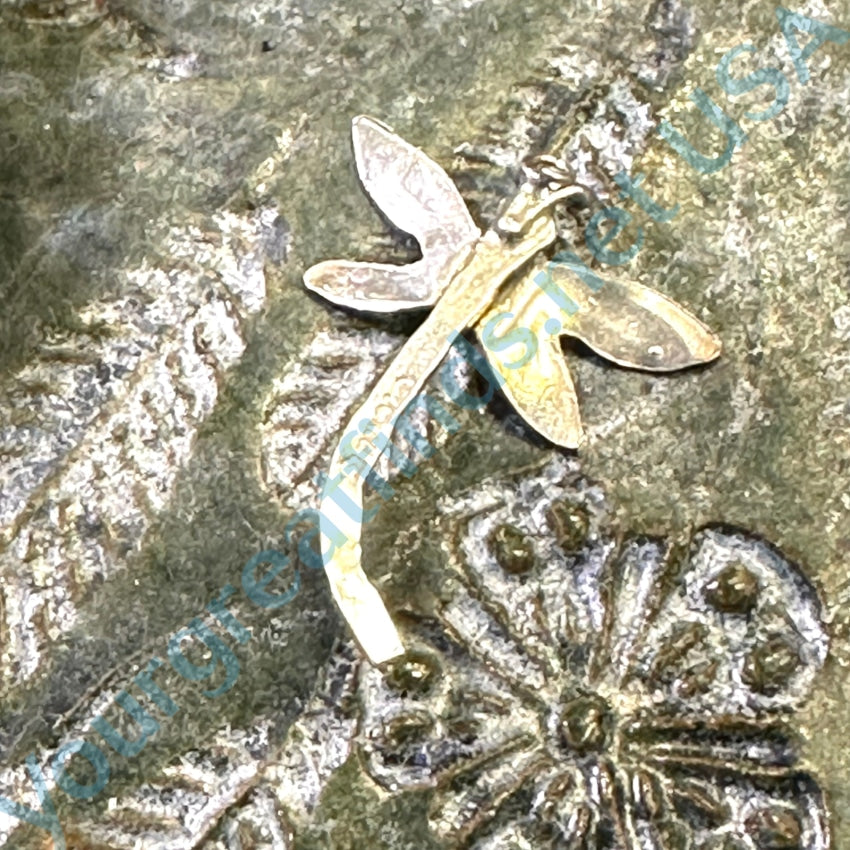 Navajo Stamp Decorated Dragonfly Pendant Sterling Silver