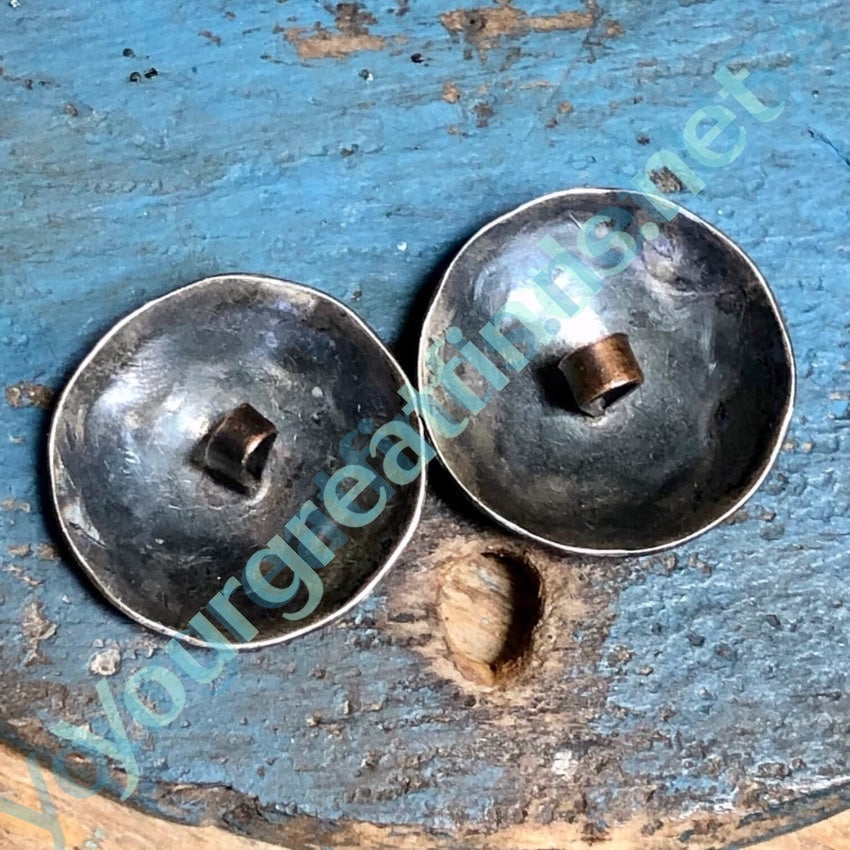 Navajo Stamped Domed Sterling Silver Clothing Button Pair Yourgreatfinds