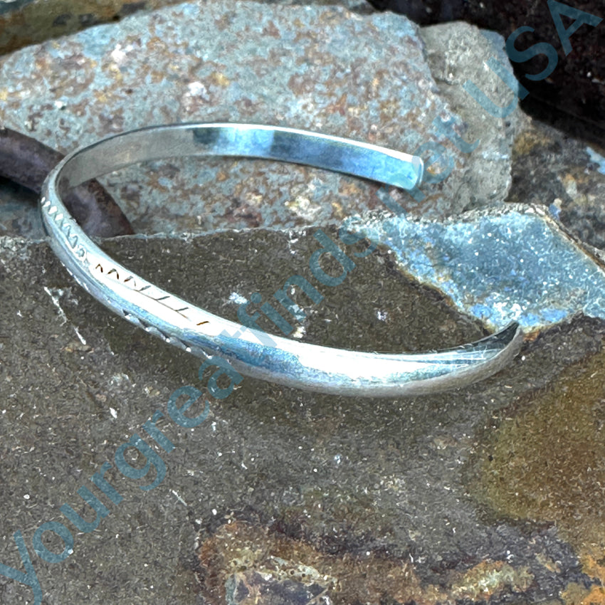 Navajo Stamped Ingot Sterling Silver Cuff Bracelet Bracelet