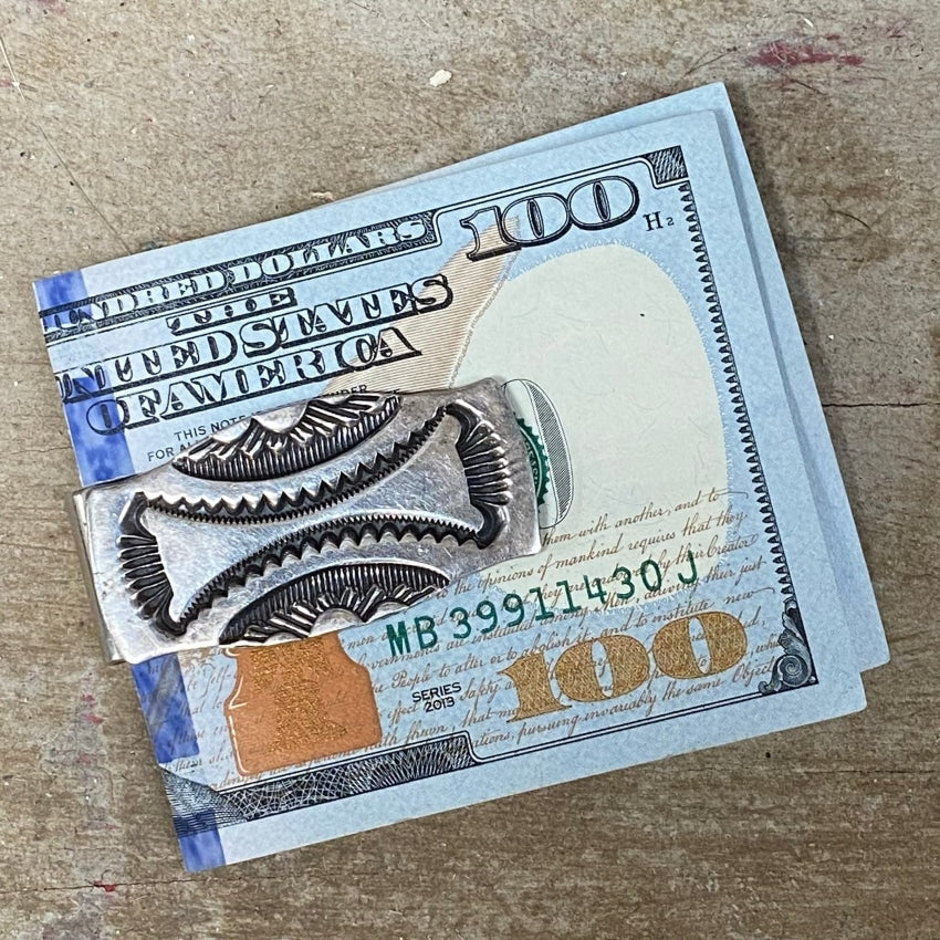 Navajo Stamped Sterling Silver Money Clip Signed Yourgreatfinds