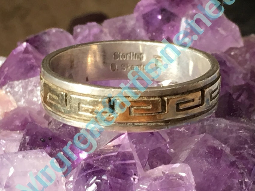 Navajo Sterling Silver & 14k Gold Band Ring Skeets Size 14 Yourgreatfinds