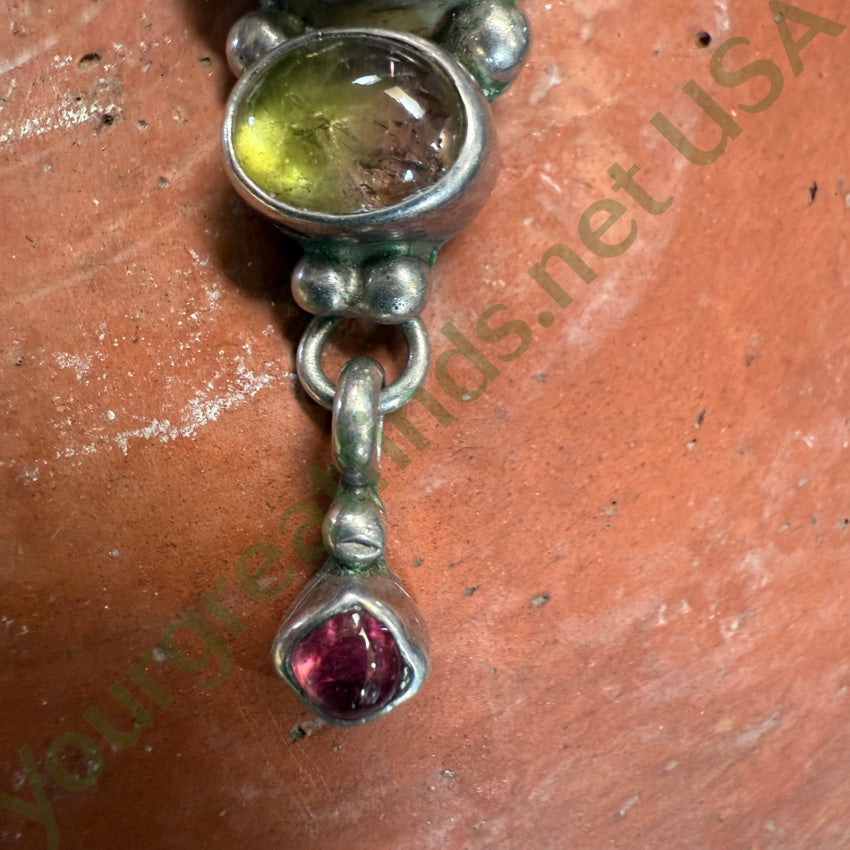 Navajo Sterling Silver Amethyst & Tourmaline Pendant pendant