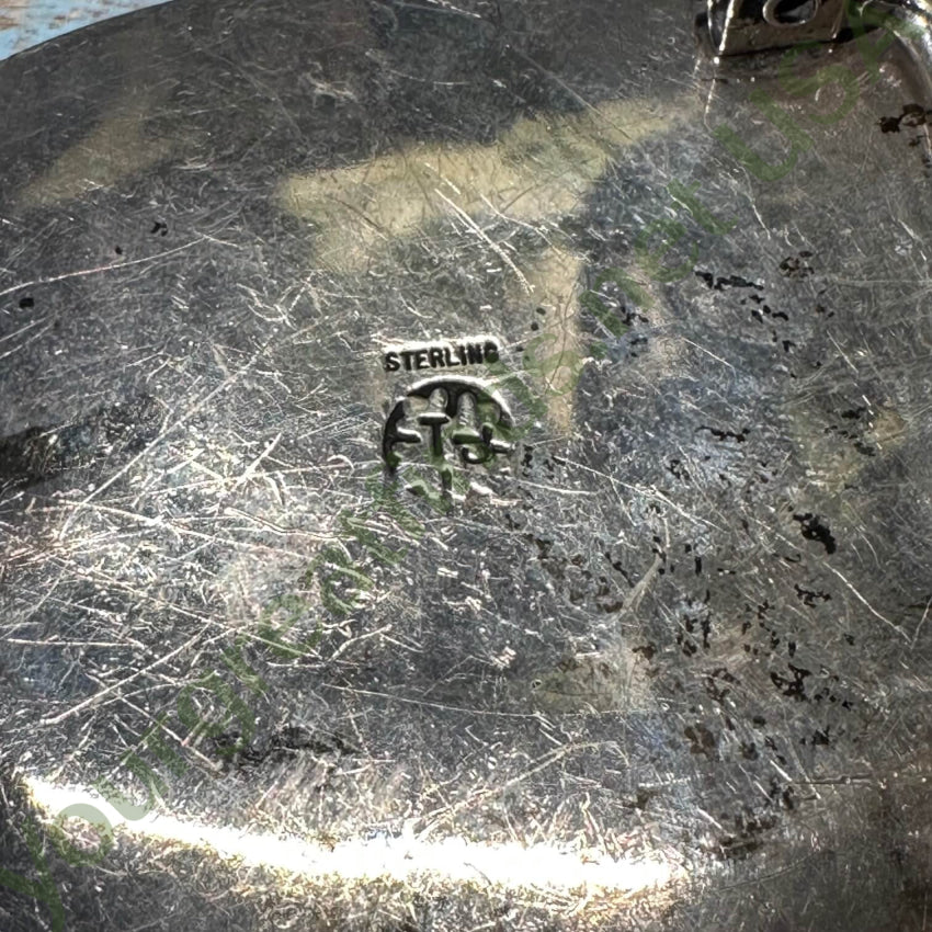 Navajo Sterling Silver Belt Buckle Turquoise Inlay