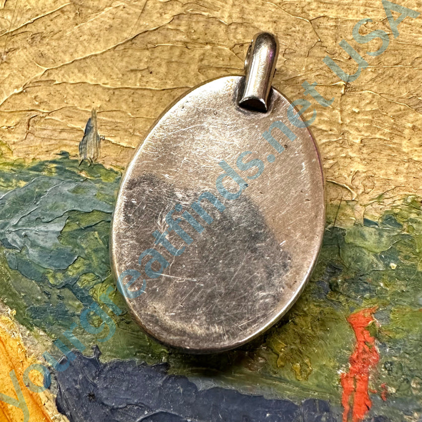 Navajo Sterling Silver Bright Turquoise Pendant Pendant