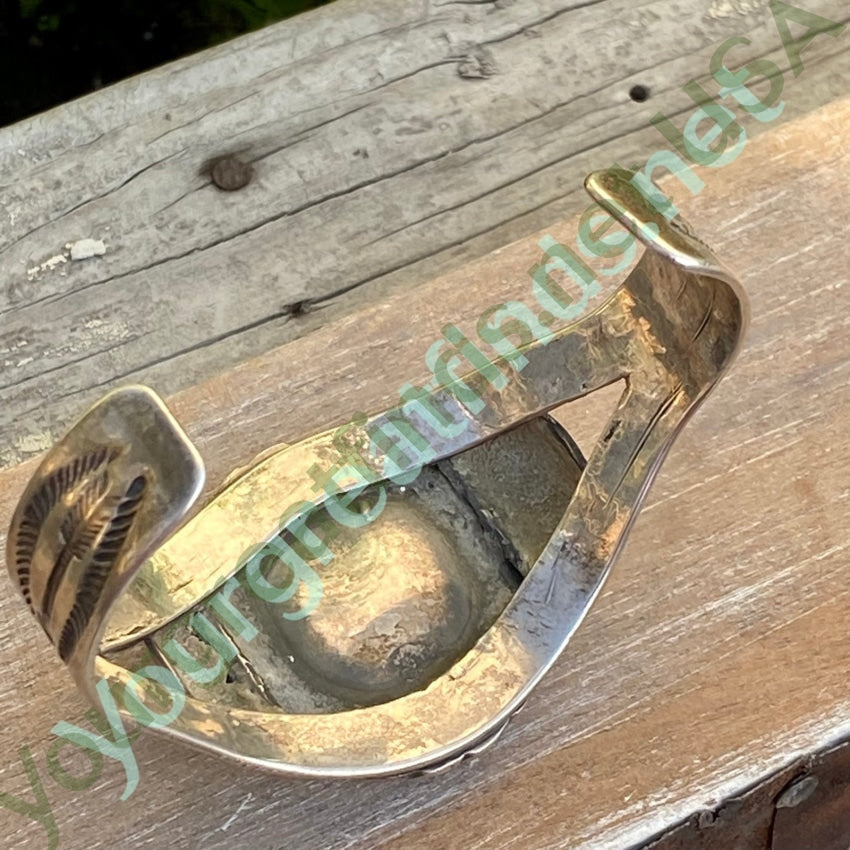 Navajo Sterling Silver Cuff Turquoise Bracelet Fred Harvey Yourgreatfinds