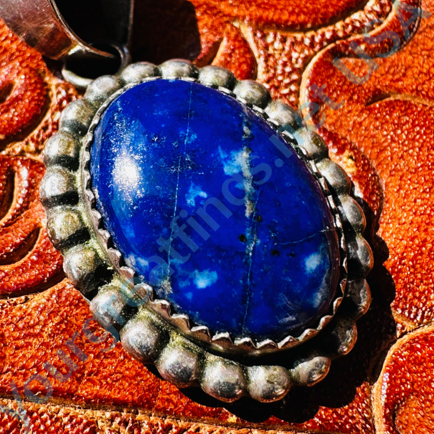 Navajo Sterling Silver & Deep Blue Azurite Pendant