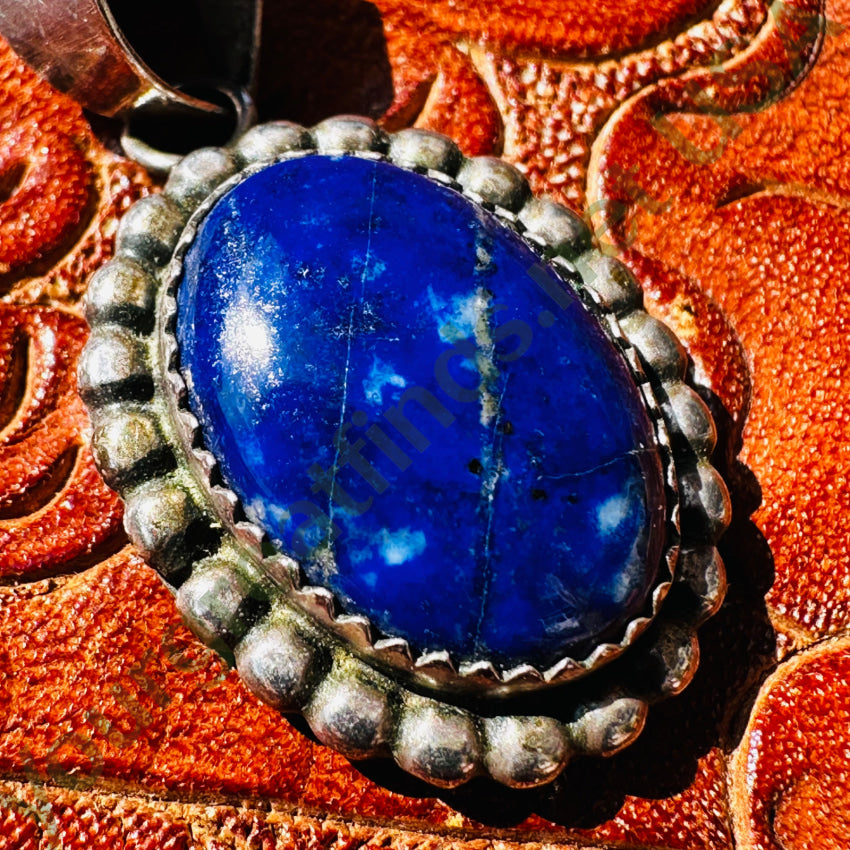 Navajo Sterling Silver & Deep Blue Azurite Pendant