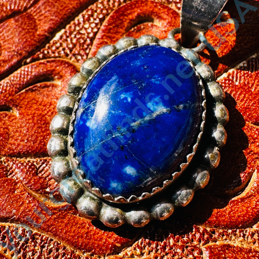 Navajo Sterling Silver & Deep Blue Azurite Pendant