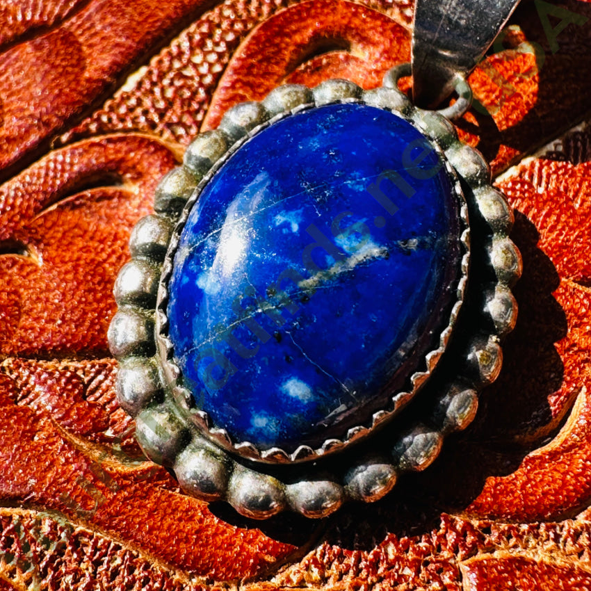 Navajo Sterling Silver & Deep Blue Azurite Pendant