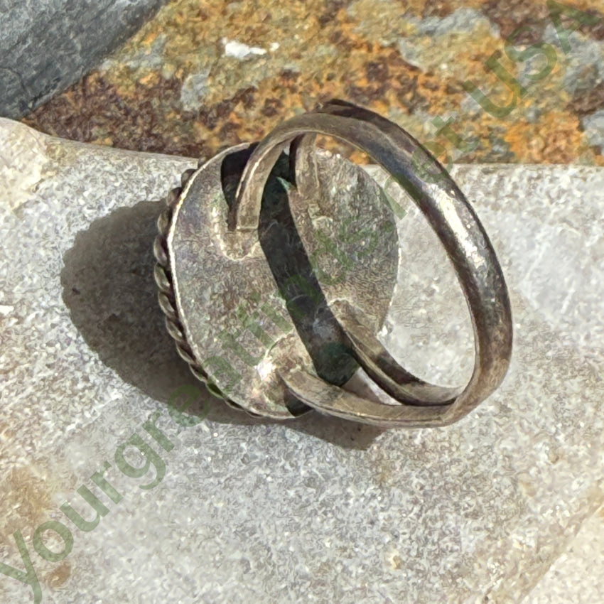 Navajo Sterling Silver & Dendritic Turquoise Ring Size 5 ring