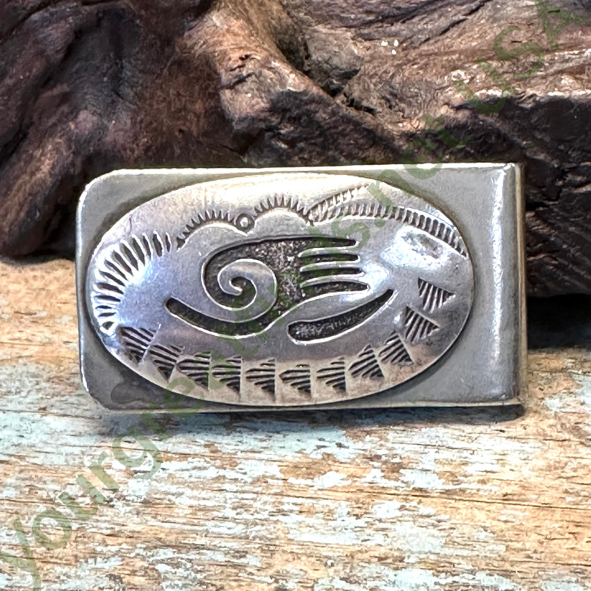 Navajo Sterling Silver Overlay Design Money Clip Gibson Gene