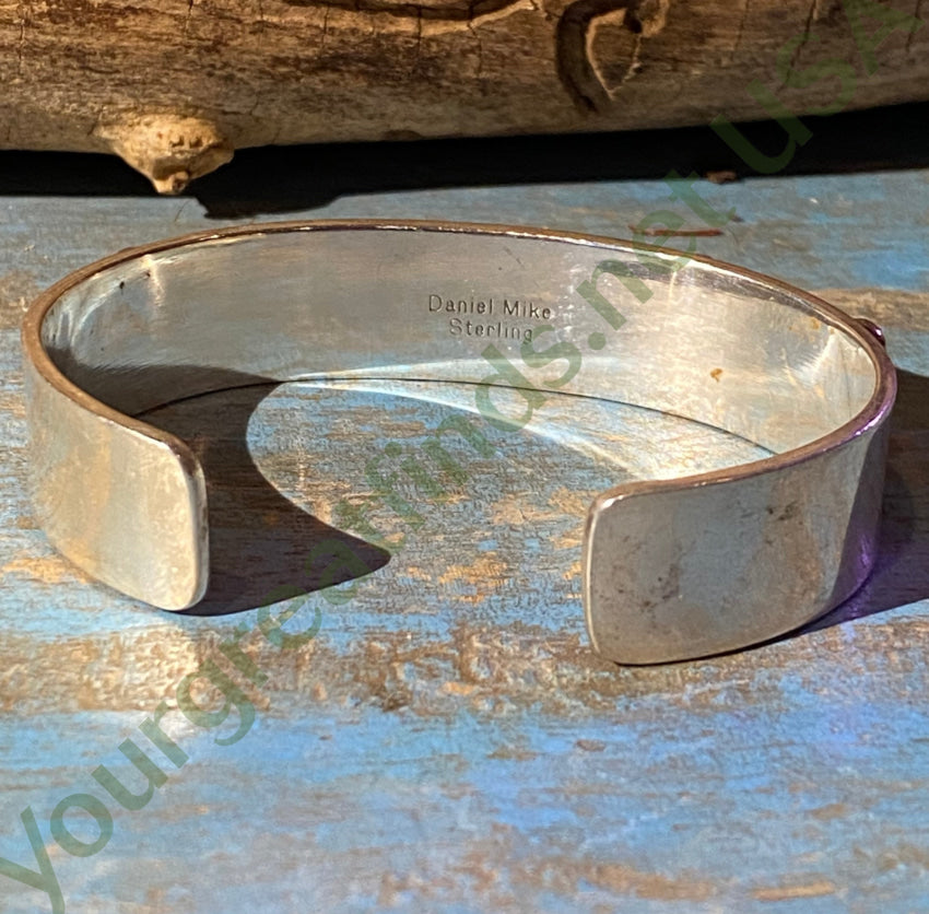 Navajo Sterling Silver Red Coral Row Bracelet Daniel Mike