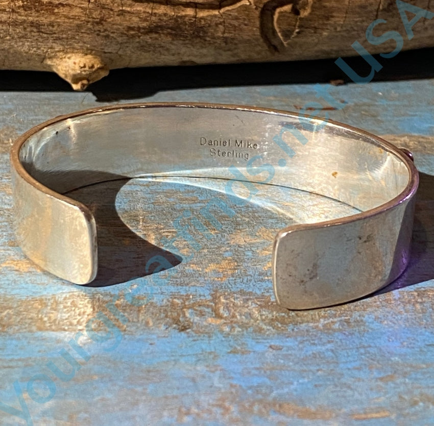 Navajo Sterling Silver Red Coral Row Bracelet Daniel Mike