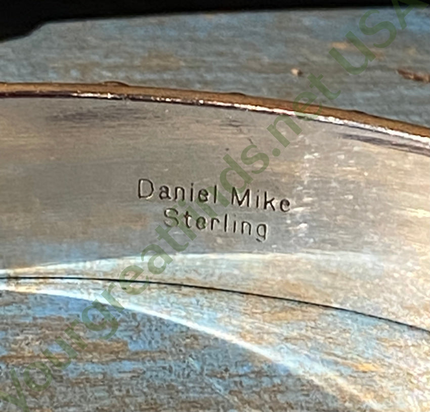 Navajo Sterling Silver Red Coral Row Bracelet Daniel Mike