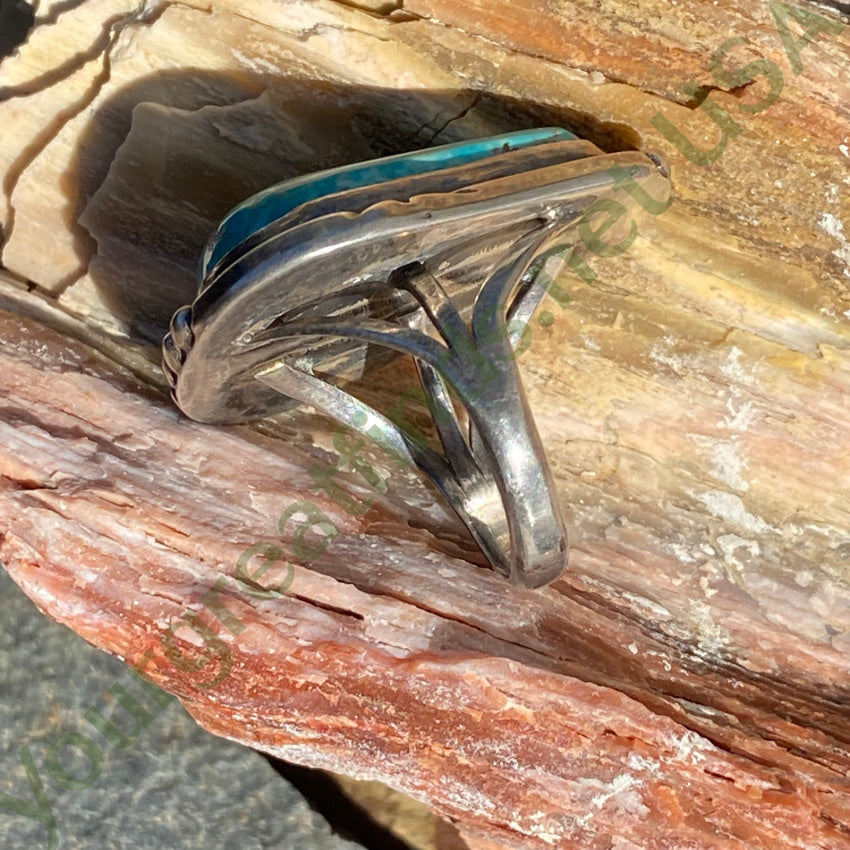 Navajo Sterling Silver Ring Cripple Creek Turquoise 6