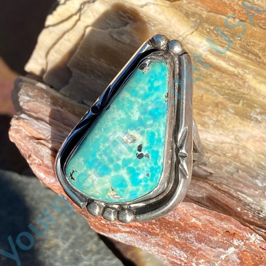 Navajo Sterling Silver Ring Cripple Creek Turquoise 6