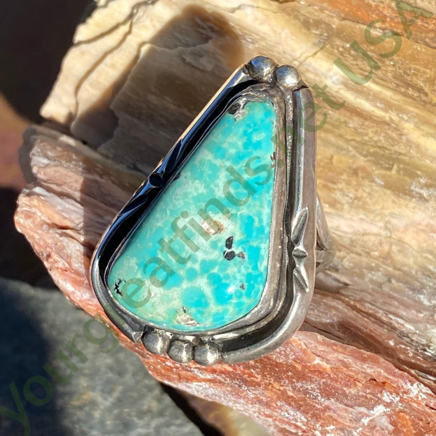 Navajo Sterling Silver Ring Cripple Creek Turquoise 6