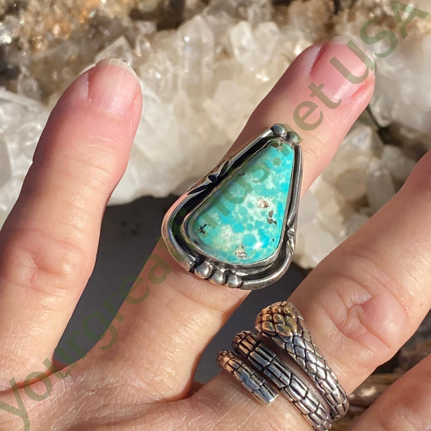Navajo Sterling Silver Ring Cripple Creek Turquoise 6 – Yourgreatfinds