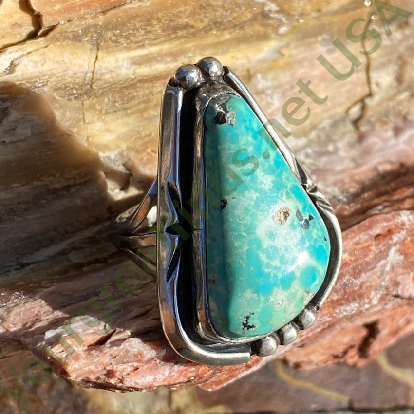 Navajo Sterling Silver Ring Cripple Creek Turquoise 6