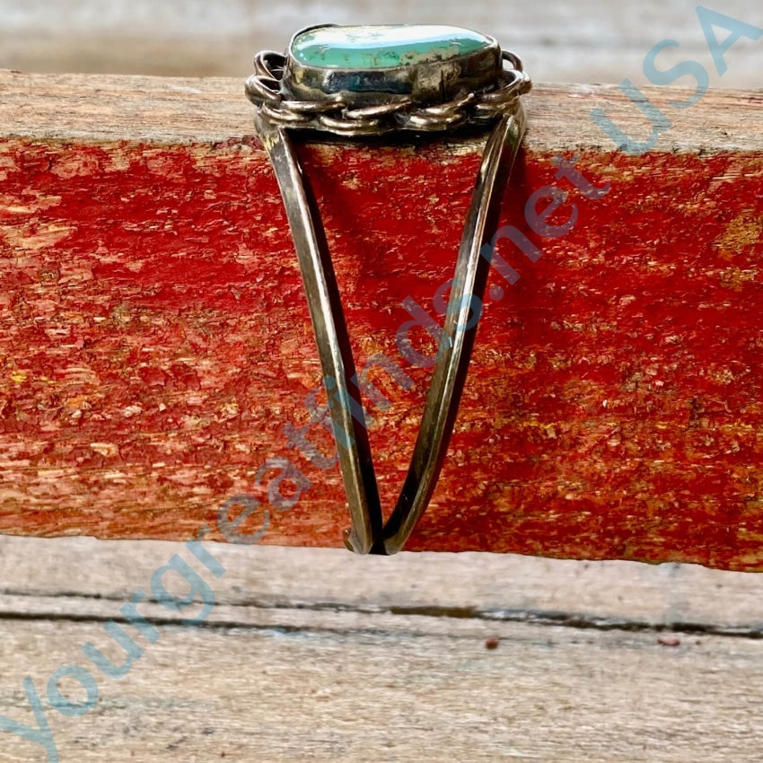 Navajo Sterling Silver Spider Web Turquoise Bracelet