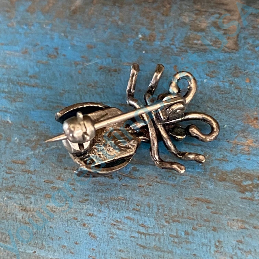 Navajo Sterling Silver Turquoise Bug Pin