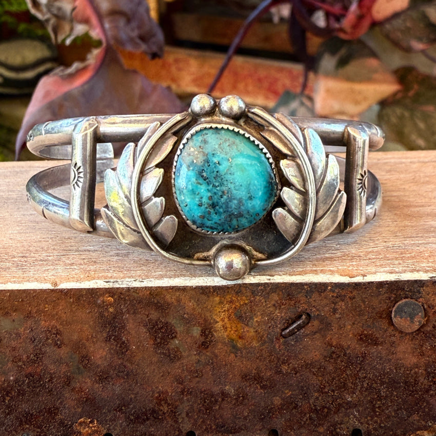 Navajo Sterling Silver & Turquoise Cuff Bracelet Vintage bracelet