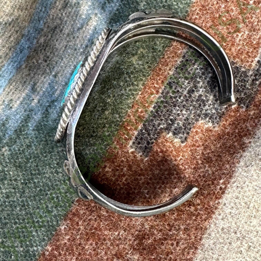 Navajo Sterling Silver Turquoise Flower Bracelet