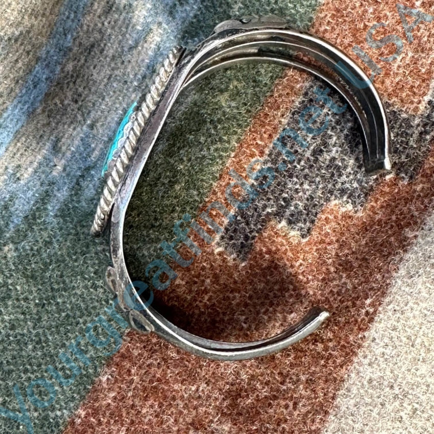 Navajo Sterling Silver Turquoise Flower Bracelet