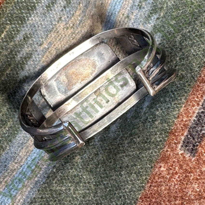 Navajo Sterling Silver Turquoise Flower Bracelet