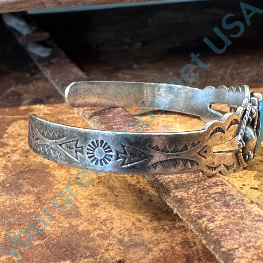 Navajo Sterling Silver Turquoise Maisels Bracelet Harvey