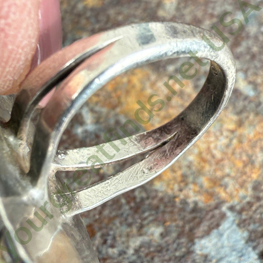 Navajo Sterling Silver Turquoise & Pearl Flower Ring Size 7 1/2 ring