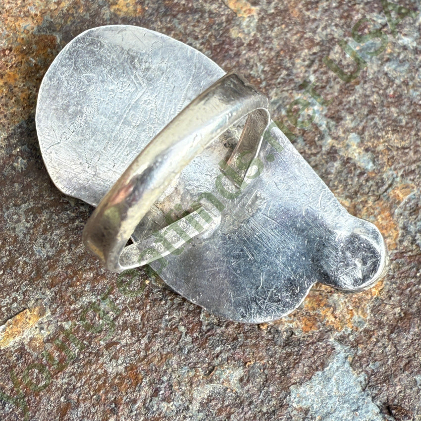 Navajo Sterling Silver Turquoise & Pearl Flower Ring Size 7 1/2 ring