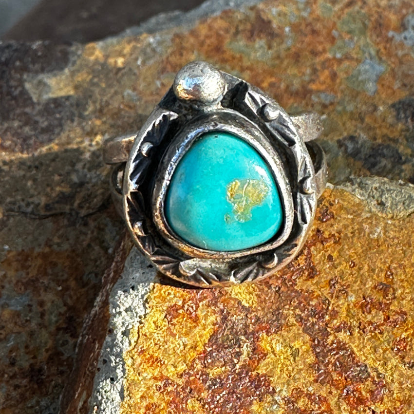 Navajo Sterling Silver & Turquoise Ring Size 5.5 Ring