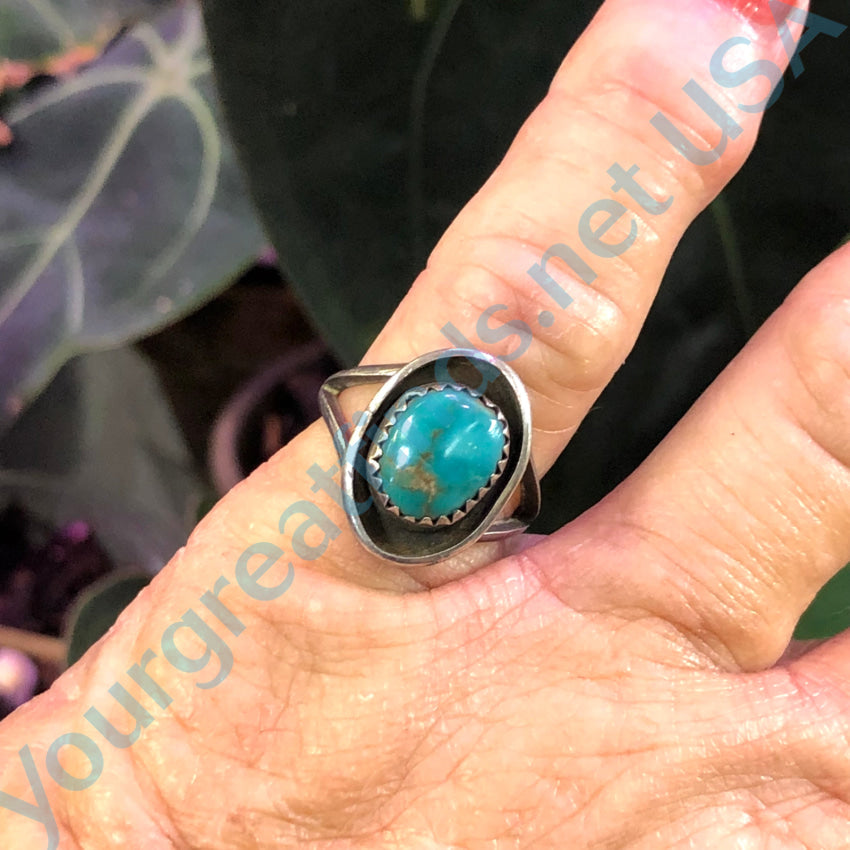 Navajo Sterling Silver & Turquoise Ring Size 6 Ring