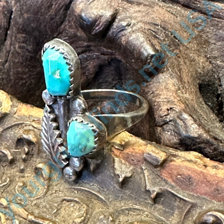 Navajo Sterling Silver & Turquoise Ring Size 8.75
