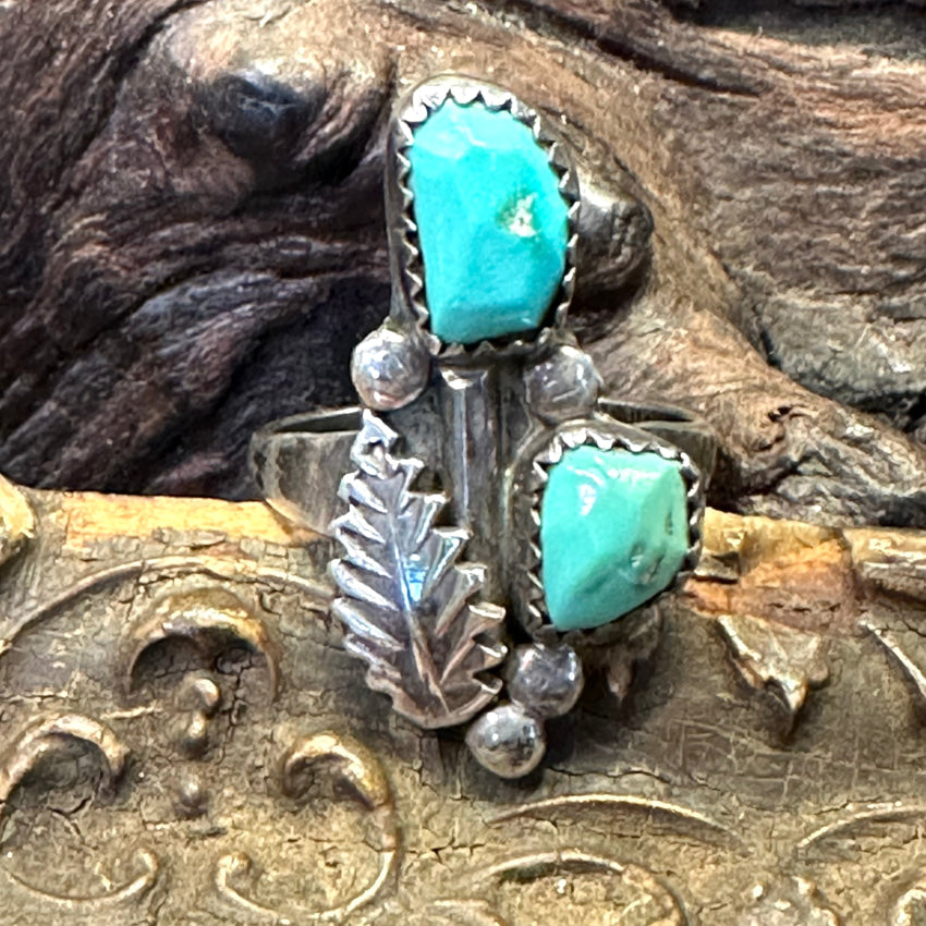 Navajo Sterling Silver & Turquoise Ring Size 8.75