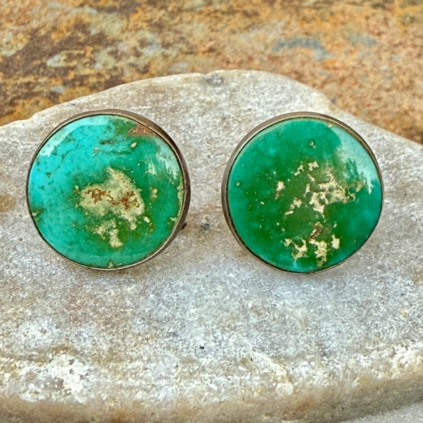 Navajo Sterling Silver & Turquoise Screw Back Earrings earrings