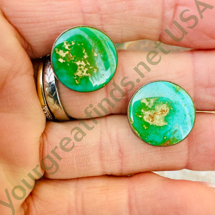 Navajo Sterling Silver & Turquoise Screw Back Earrings earrings