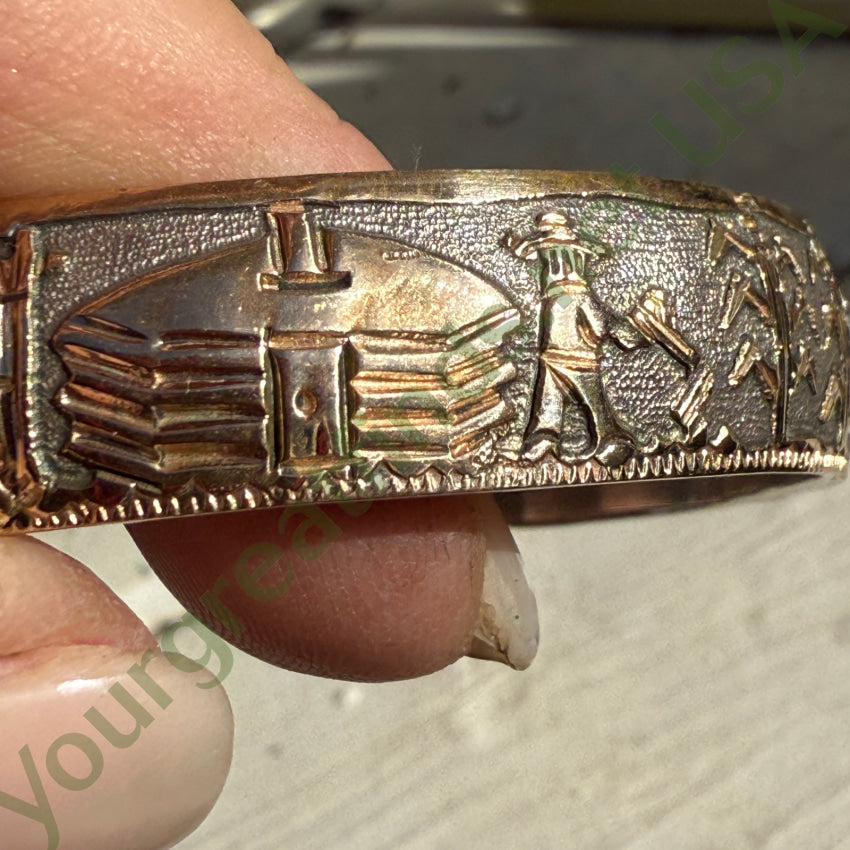 Navajo Storyteller Bracelet 925 12K GF Turquoise Inlay Rany Mahouty bracelet