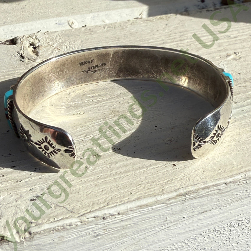 Navajo Storyteller Bracelet 925 12K GF Turquoise Inlay Rany Mahouty bracelet