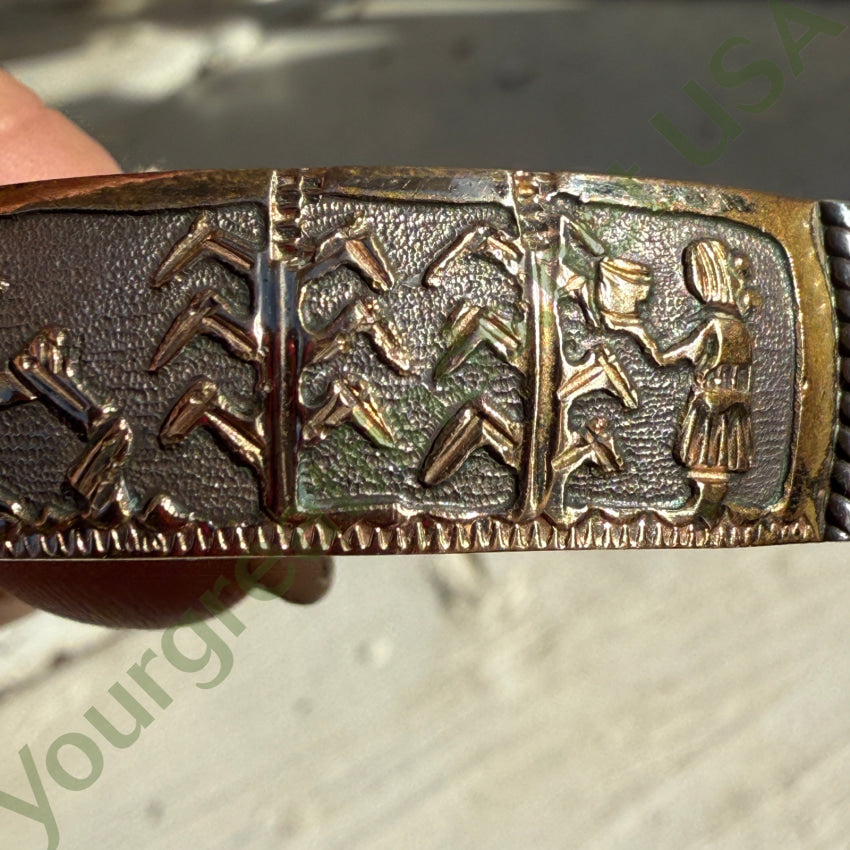 Navajo Storyteller Bracelet 925 12K GF Turquoise Inlay Rany Mahouty bracelet