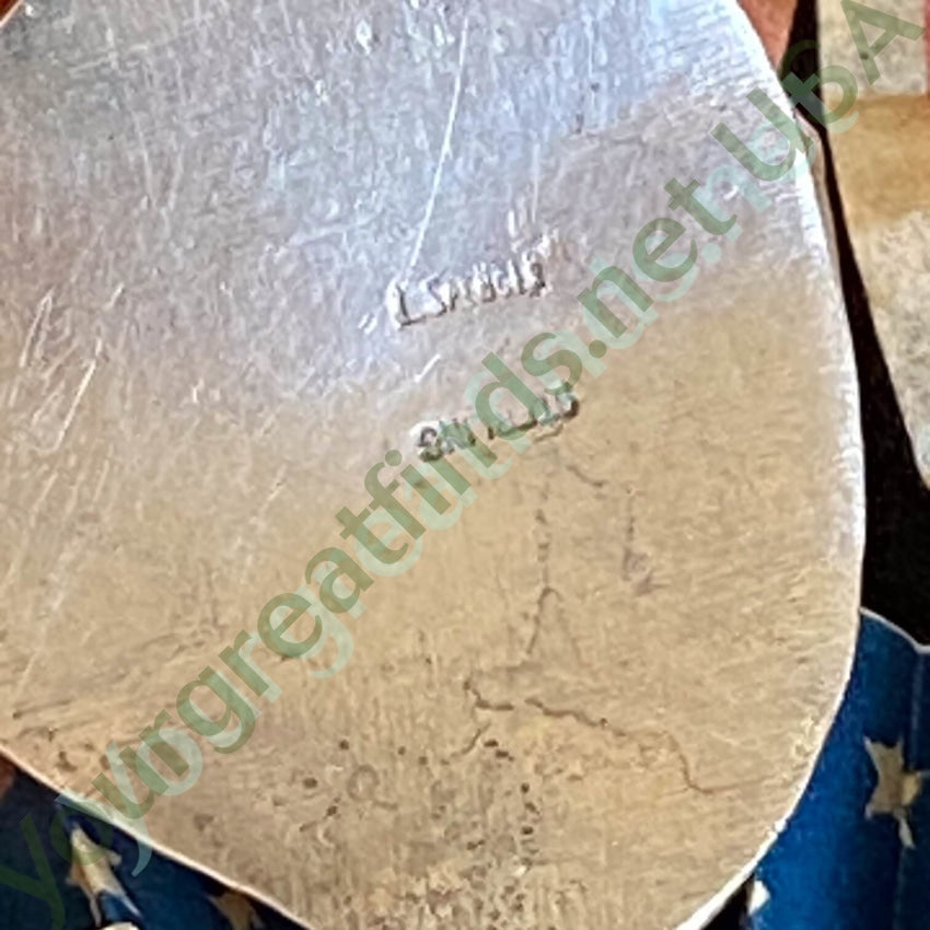 Navajo Tufa Cast Sterling Silver Turquoise Bracelet L. Spencer Yourgreatfinds